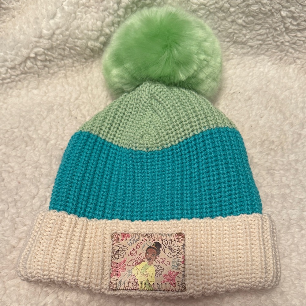 Disney Parks X Love Your Melon Princess Tiana Pom Pom Beanie Winter Hat - Youth